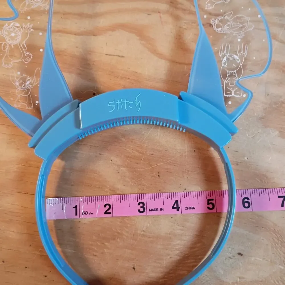Lilo & Stitch Light Up Ears Headband Blue Clear Acrylic LED Glowing Disney